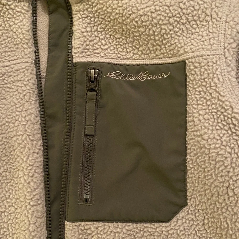Eddie Bauer Women’s Quest 300 Fleece Jacket Olive/Cream Women’s Size Small - Picture 3 of 5